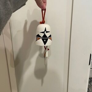 Cracked Signed NB Southwestern Ceramic Bell Wind Chime Hand Painted Thunderbird